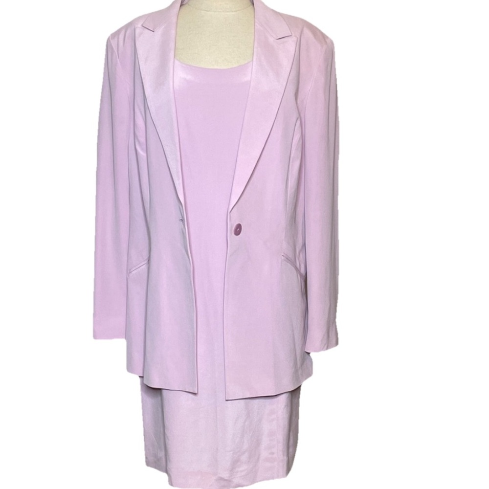 New Jones New York Soft Pink Blazer and Dress 2PC Set Size 14